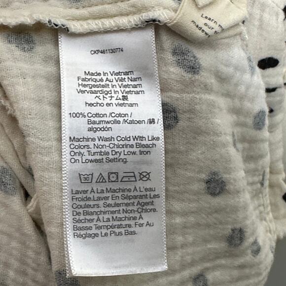 MADEWELL Lightspun Ruffle-Sleeve Babydoll Dress Dot Toss Pearl Ivory Sz M {KK10} - Picture 5 of 6